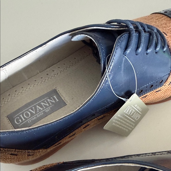 Brand New Giovanni Navy and Tan Men's Shoes - Picture 4 of 7